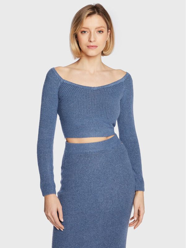 Guess Guess Пуловер W3RR09 Z2QA0 Син Slim Fit