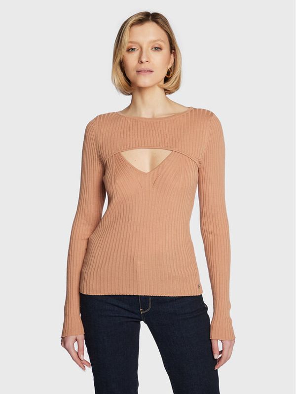 Guess Guess Пуловер W3RR32 Z30L1 Бежов Slim Fit