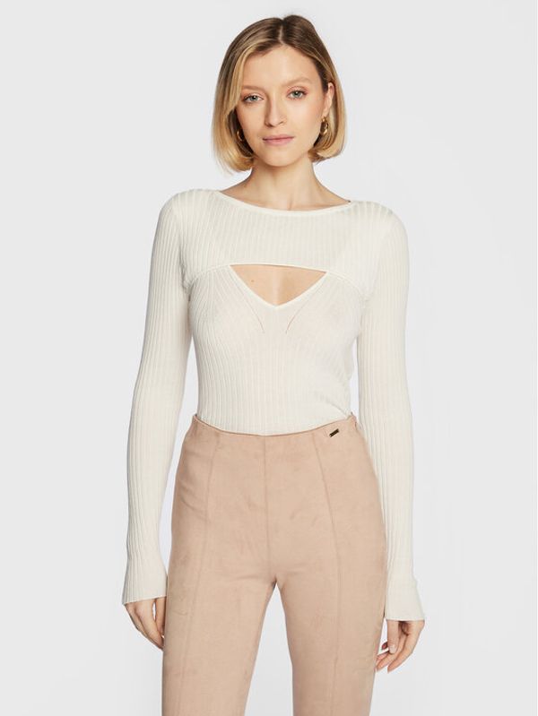 Guess Guess Пуловер W3RR32 Z30L1 Бял Slim Fit