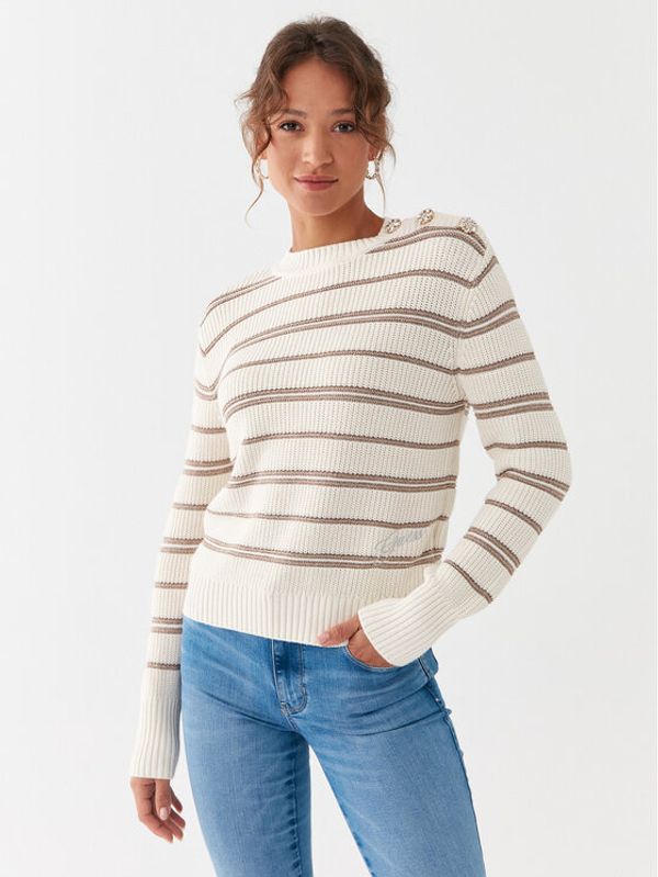 Guess Guess Пуловер W3YR27 Z37L1 Бял Regular Fit