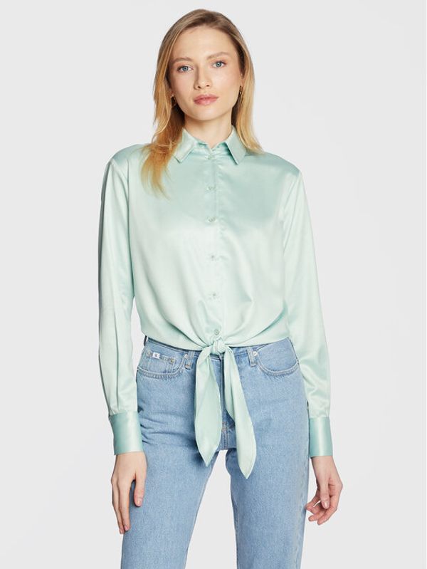 Guess Guess Риза Donna W3RH04 WF520 Зелен Regular Fit