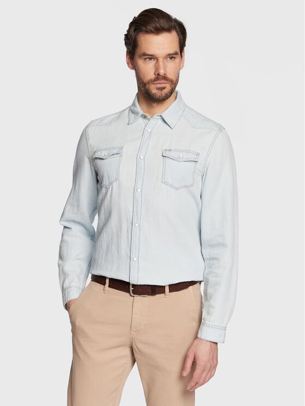 Guess Guess Риза M3GH02 D4ZF1 Син Regular Fit