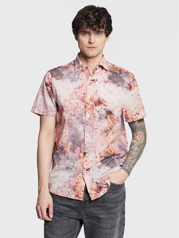 Guess Guess Риза M3GH65 WFDS1 Розов Regular Fit