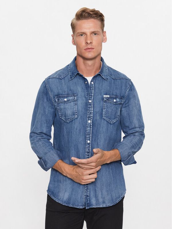 Guess Guess Риза M3YH02 D14LX Син Slim Fit