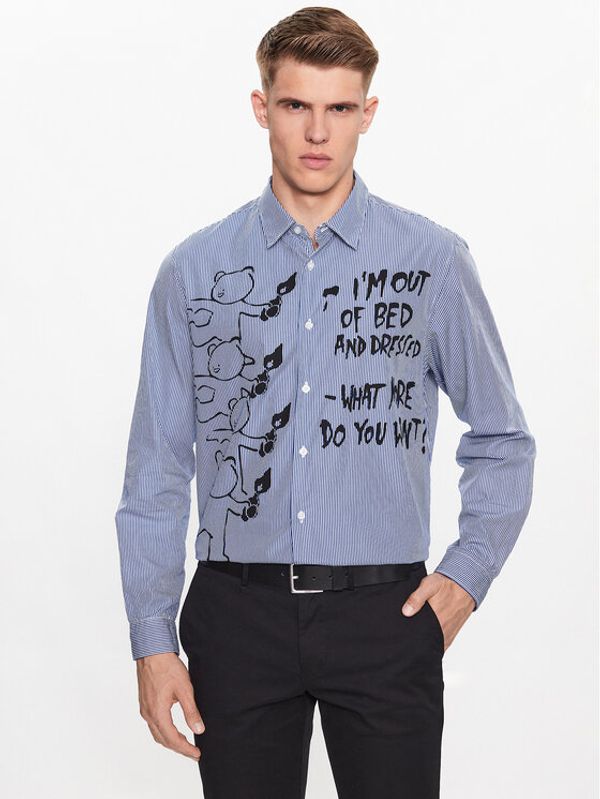 Guess Guess Риза M3YH76 WEJ60 Син Regular Fit