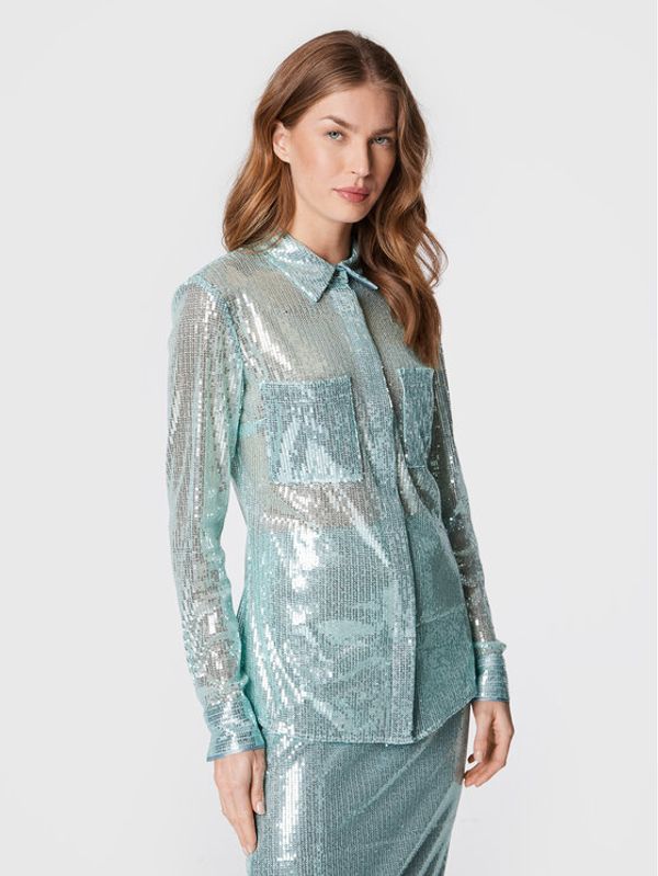 Guess Guess Риза Maya W2BH69 KBDV0 Син Slim Fit