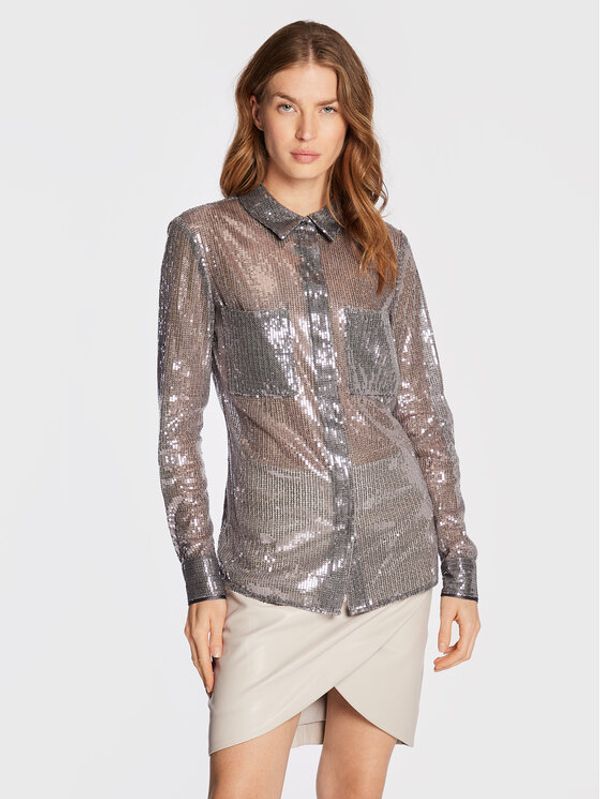 Guess Guess Риза Maya W2BH69 KBDV0 Сребрист Slim Fit