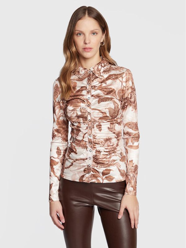 Guess Guess Риза Milana W2BP43 KBEM0 Бежов Slim Fit
