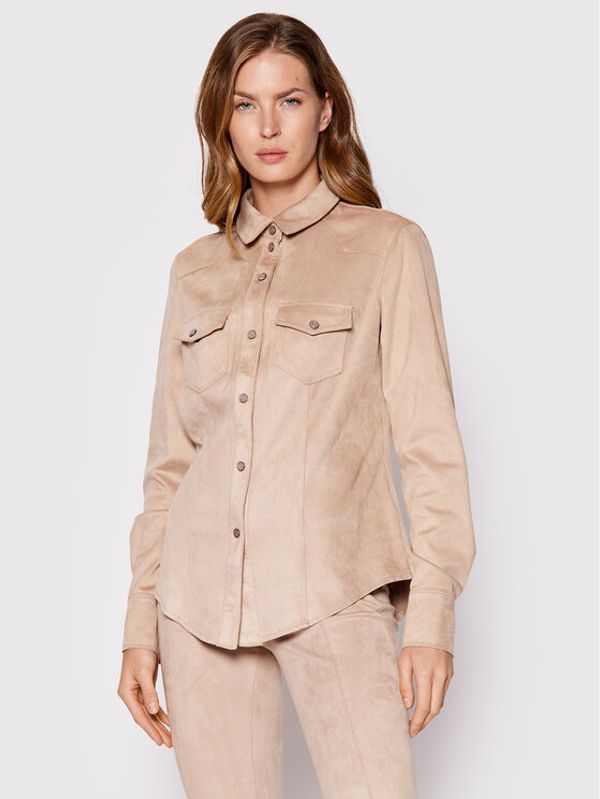 Guess Guess Риза W1BH13 WE5D0 Бежов Slim Fit