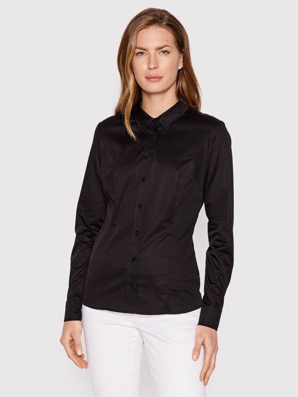 Guess Guess Риза W2YH41 WAF10 Черен Slim Fit