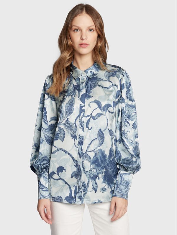 Guess Guess Риза W3RH29 WF1T2 Син Regular Fit