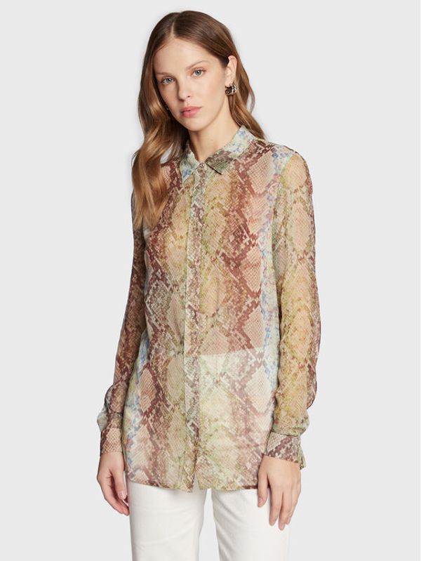 Guess Guess Риза W3RH66 WDW52 Зелен Regular Fit