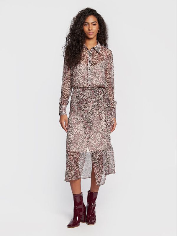 Guess Guess Рокля тип риза W3RK18 WDW52 Бежов Regular Fit