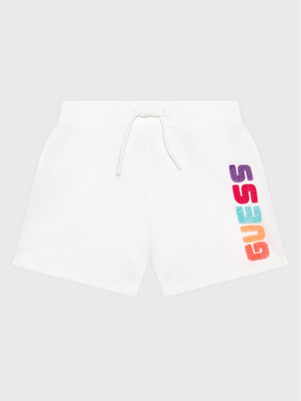 Guess Guess Спортни шорти J3GD21 FL04P Бял Relaxed Fit