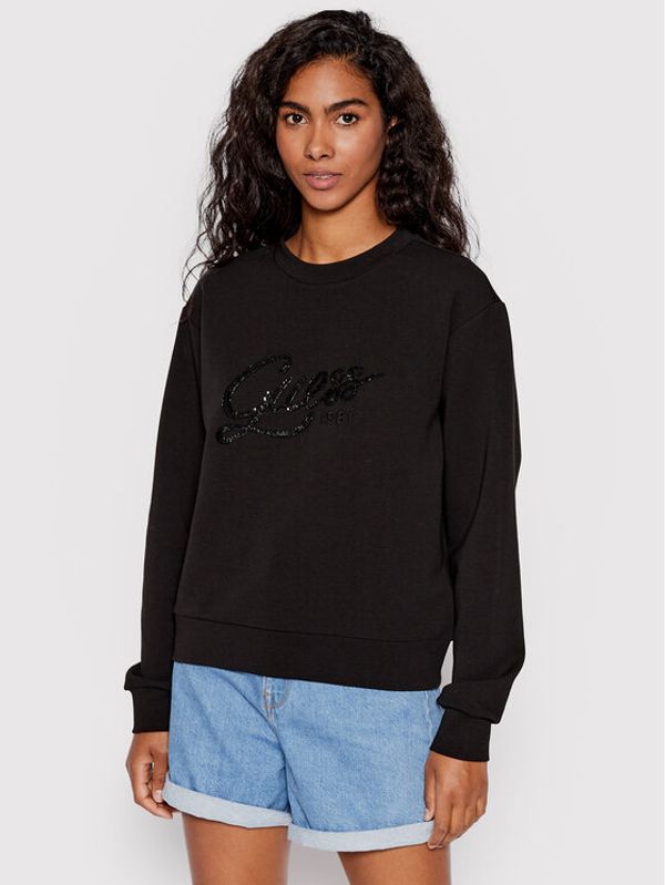 Guess Guess Суитшърт Afrah W2YQ13 KB932 Черен Regular Fit
