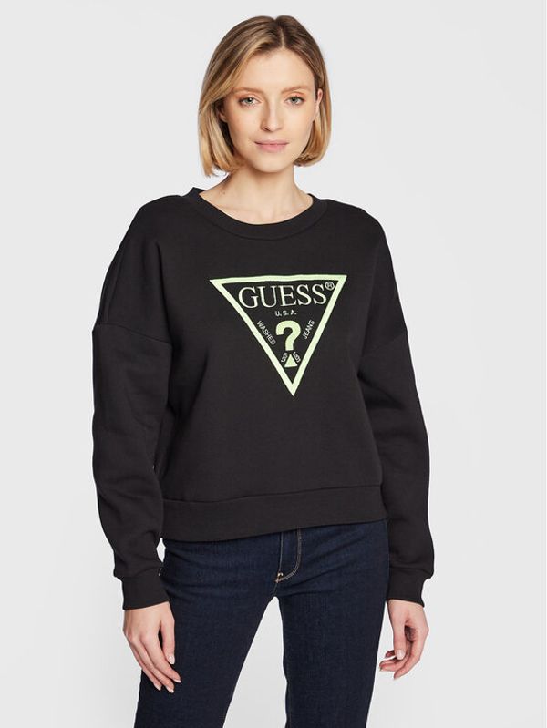 Guess Guess Суитшърт Ane W3RQ04 K9Z21 Черен Regular Fit