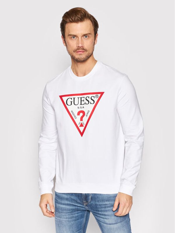 Guess Guess Суитшърт Audley M2YQ37 K6ZS1 Бял Slim Fit