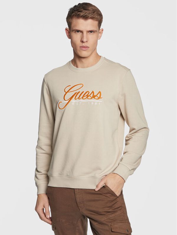 Guess Guess Суитшърт Beau M3GQ08 KBK32 Бежов Slim Fit