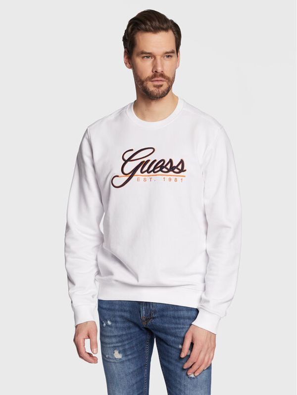 Guess Guess Суитшърт Beau M3GQ08 KBK32 Бял Slim Fit