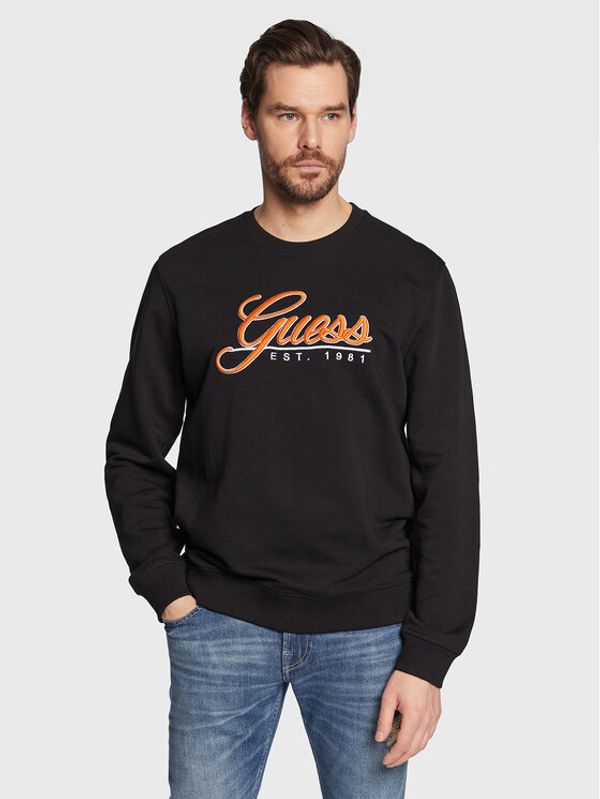 Guess Guess Суитшърт Beau M3GQ08 KBK32 Черен Slim Fit