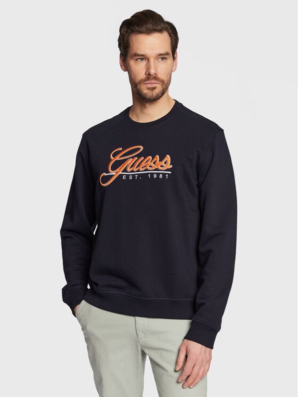 Guess Guess Суитшърт Beau M3GQ08 KBK32 Тъмносин Slim Fit