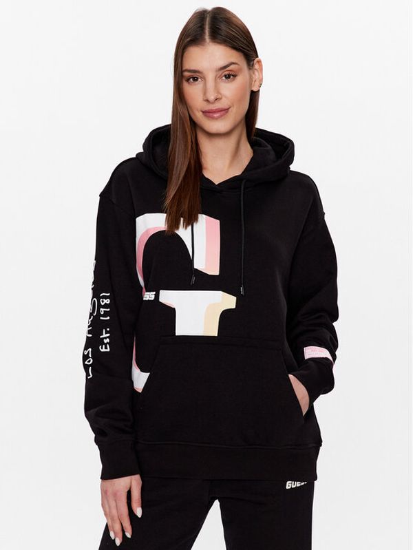 Guess Guess Суитшърт Dalya V3GQ08 KAIJ1 Черен Regular Fit