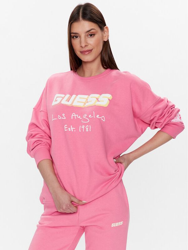 Guess Guess Суитшърт Dalya V3GQ09 KAIJ1 Розов Regular Fit