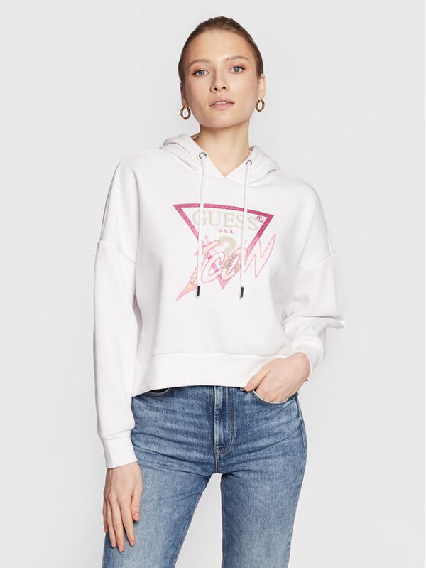 Guess Guess Суитшърт Icon Бял Regular Fit