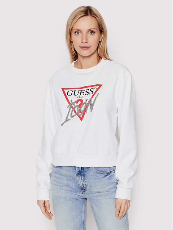Guess Guess Суитшърт Icon W2YQ01 KB681 Бял Regular Fit