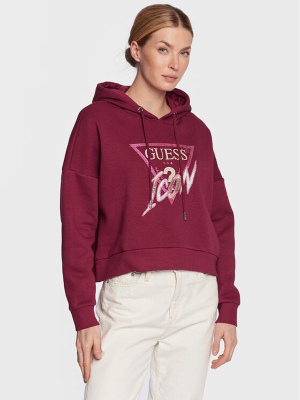 Guess Guess Суитшърт Icon W3RQ03 KB683 Червен Relaxed Fit