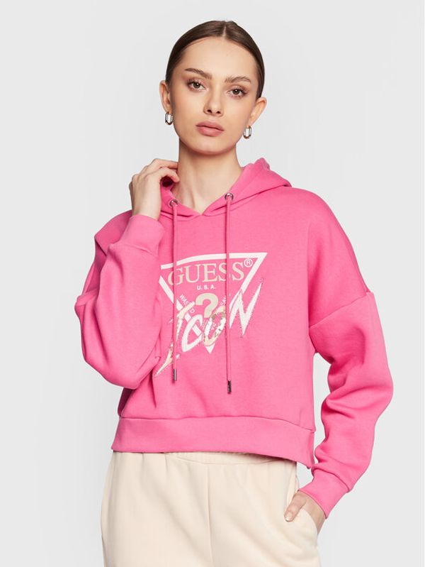 Guess Guess Суитшърт Icon W3RQ03 KB683 Розов Relaxed Fit