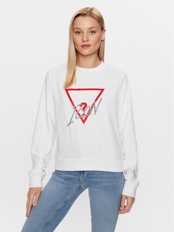 Guess Guess Суитшърт Icon W3YQ01 KB683 Бял Regular Fit