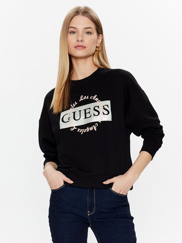Guess Guess Суитшърт Logo W3GQ07 KBK32 Черен Relaxed Fit