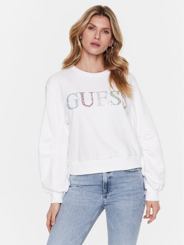Guess Guess Суитшърт Logo W3GQ09 KBK32 Бял Relaxed Fit