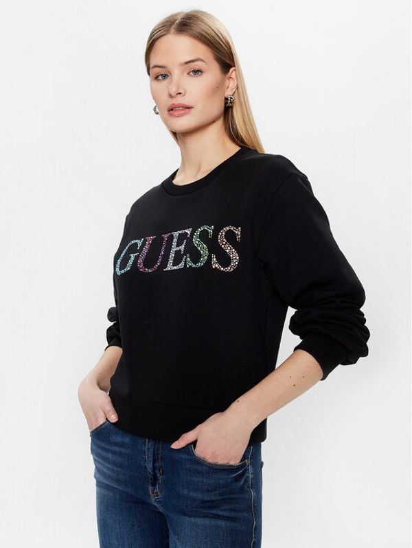 Guess Guess Суитшърт Logo W3GQ09 KBK32 Черен Relaxed Fit