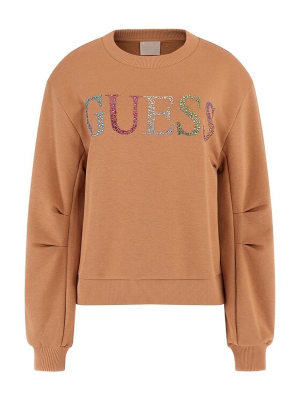 Guess Guess Суитшърт Logo W3GQ09 KBK32 Кафяв Relaxed Fit