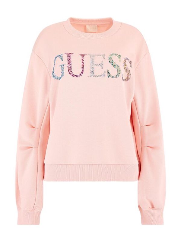 Guess Guess Суитшърт Logo W3GQ09 KBK32 Розов Relaxed Fit