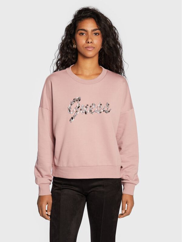 Guess Guess Суитшърт Manila W2BQ24 K8802 Розов Regular Fit