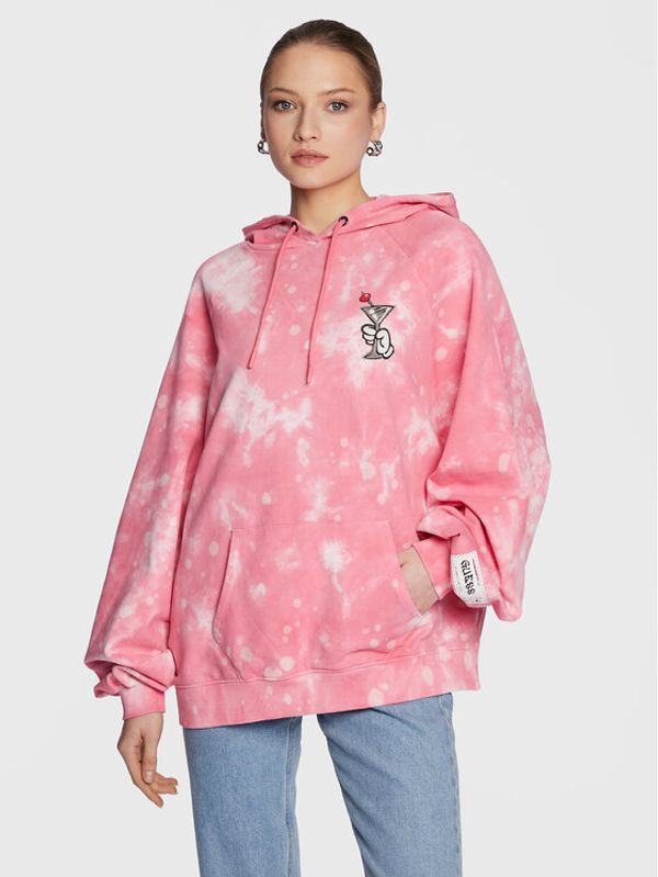 Guess Guess Суитшърт Martini W3RQ23 K9R31 Розов Relaxed Fit