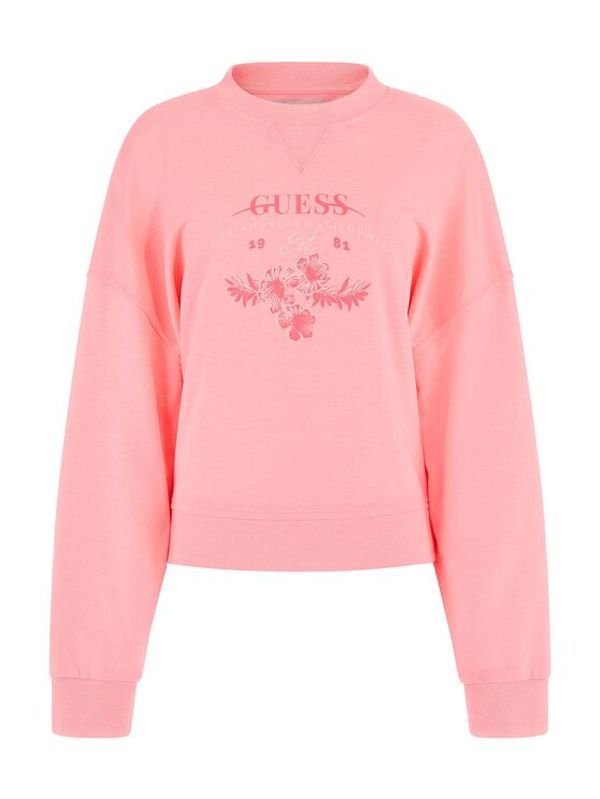 Guess Guess Суитшърт Neon W3GQ20 KBQH0 Розов Relaxed Fit