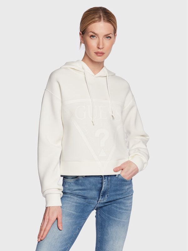 Guess Guess Суитшърт New Alisa V2YQ08 K7UW2 Бял Regular Fit