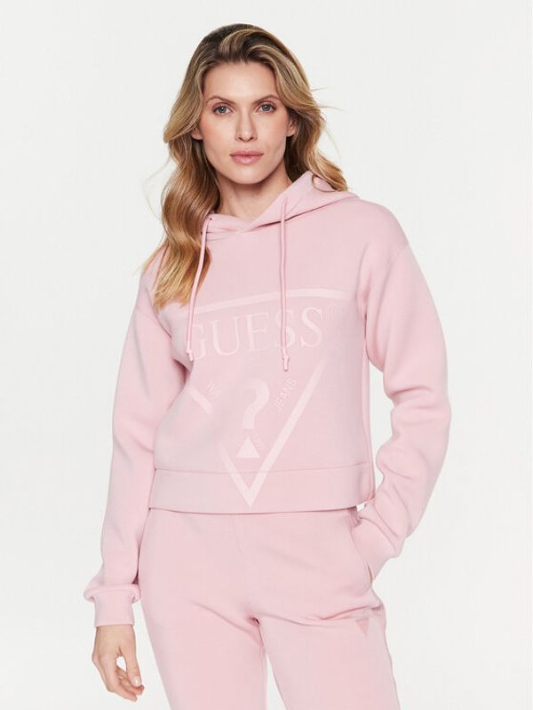 Guess Guess Суитшърт New Alisa V2YQ08 K7UW2 Розов Regular Fit