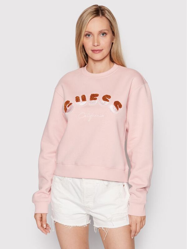 Guess Guess Суитшърт W2YQ02 K9Z21 Розов Regular Fit