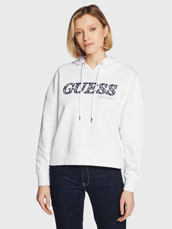 Guess Guess Суитшърт W3RQ09 KBKM0 Бял Regular Fit