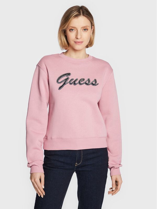 Guess Guess Суитшърт W3RQ10 K9Z21 Розов Relaxed Fit