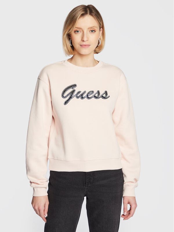 Guess Guess Суитшърт W3RQ10 K9Z21 Розов Relaxed Fit