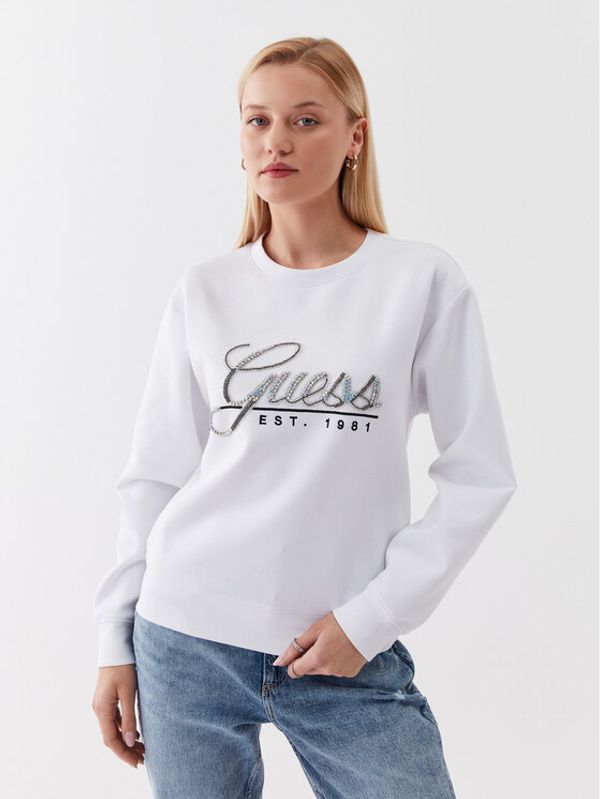 Guess Guess Суитшърт W3YQ03 KB932 Бял Regular Fit