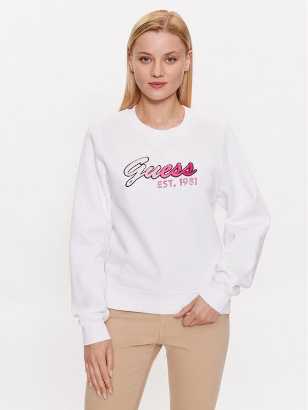 Guess Guess Суитшърт W3YQ11 K9Z21 Бял Regular Fit