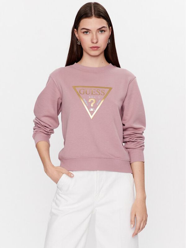 Guess Guess Суитшърт W3YQ12 K9Z21 Розов Regular Fit