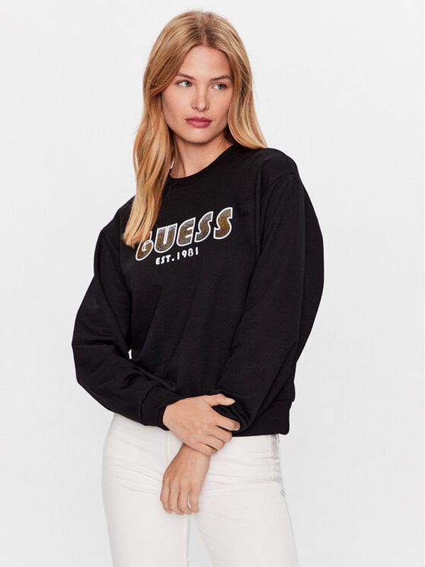 Guess Guess Суитшърт W3YQ13 K8802 Черен Relaxed Fit